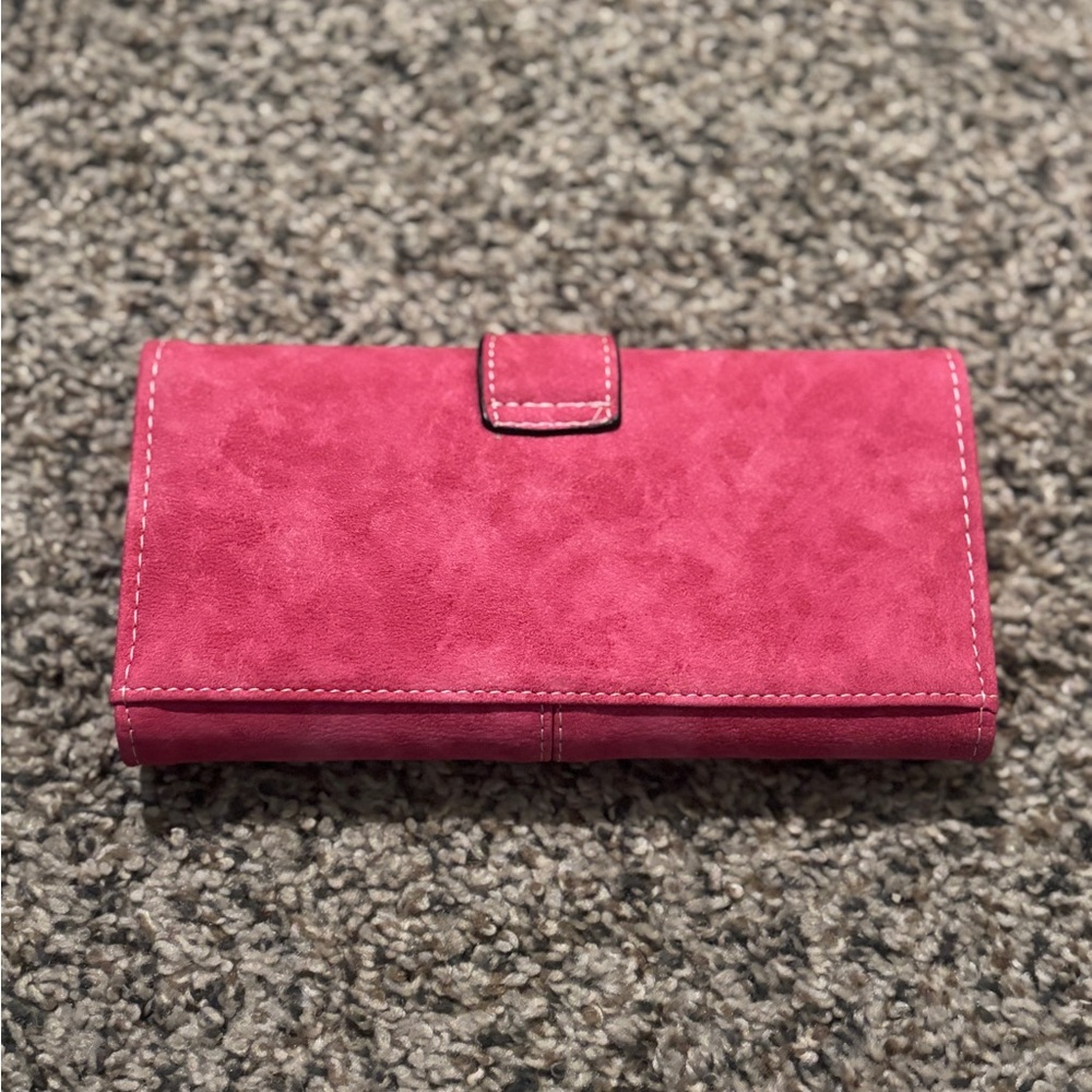 Pink soft leather Wallet - Picture 3 of 8